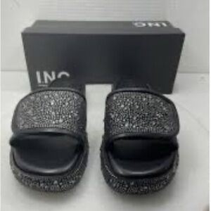 INC International Concepts Black Studded Slide Sandals​